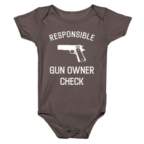Responsible Gun Owner Check Baby One-Piece
