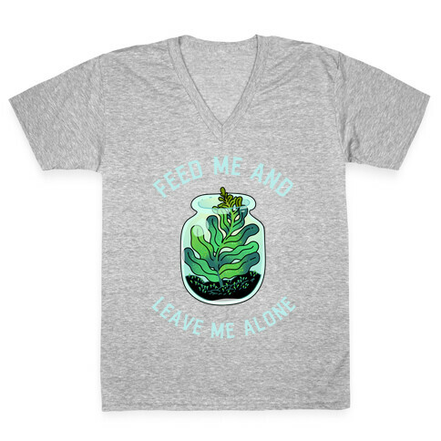 Feed Me and Leave Me Alone (plant terrarium) V-Neck Tee Shirt