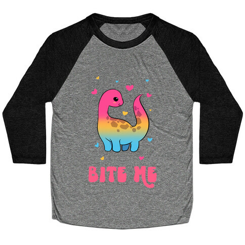 Bite Me Dinosaur Baseball Tee