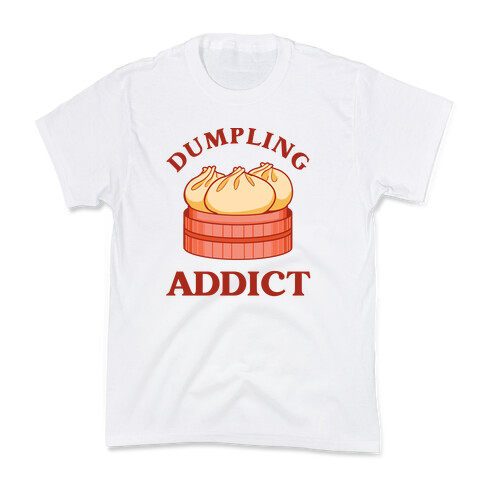 Dumpling Addict (With A Bite Taken Out Of A Cartoon Dumpling) Kids T-Shirt