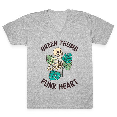 Green Thumb, Punk Heart V-Neck Tee Shirt