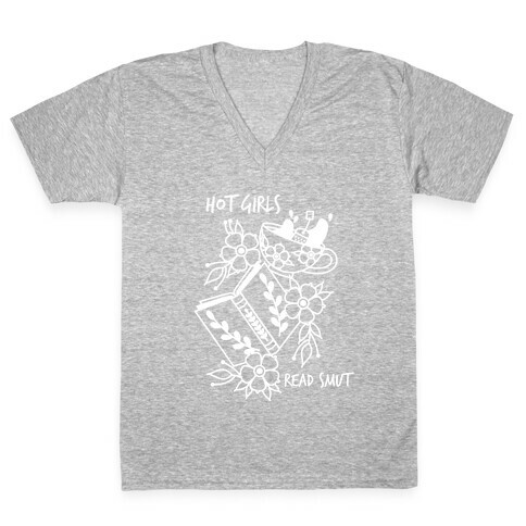 Hot Girls Read Smut V-Neck Tee Shirt