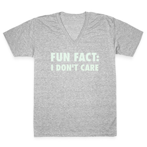 Fun Fact: I Don't Care V-Neck Tee Shirt