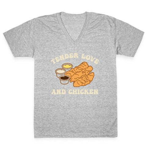 Tender Love And Chicken V-Neck Tee Shirt