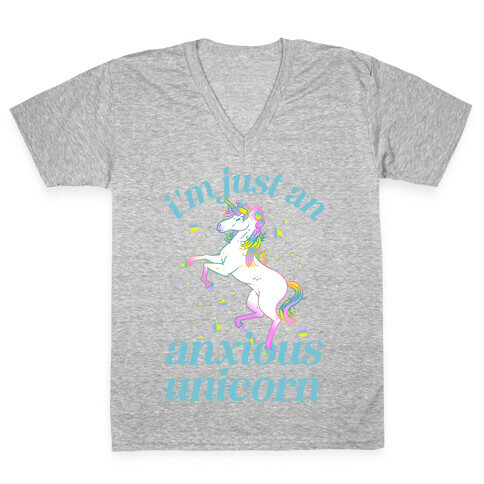 I'm Just An Anxious Unicorn V-Neck Tee Shirt