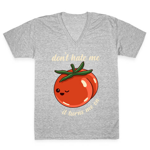Don't Hate Me It Turns Me On V-Neck Tee Shirt