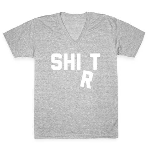 Shirt (Shit) Falling Letter V-Neck Tee Shirt