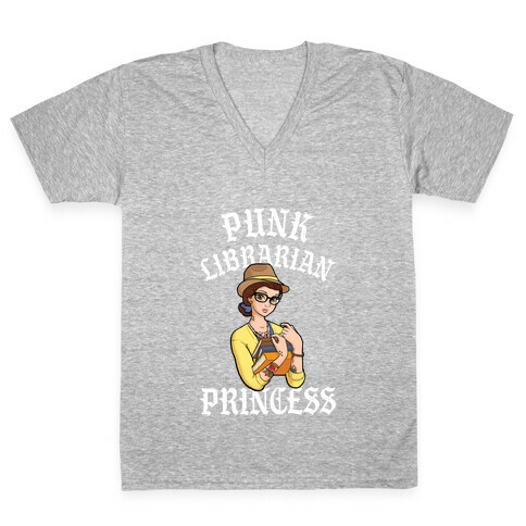 Punk Librarian Princess V-Neck Tee Shirt