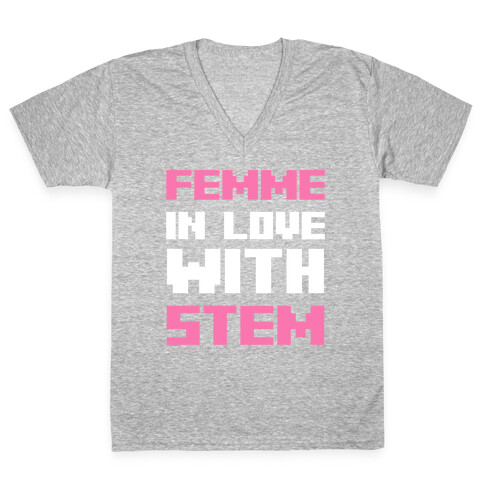 Femme In Love With Stem V-Neck Tee Shirt