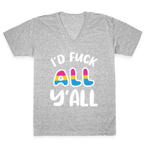 I Want To Touch All The Butts (Pansexual) V-Neck Tee Shirt