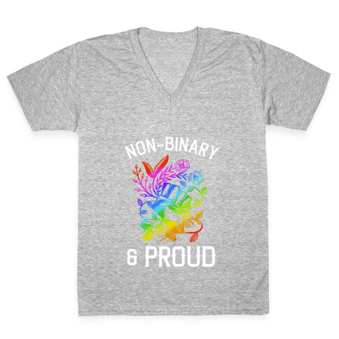 Non-binary & Proud V-Neck Tee Shirt