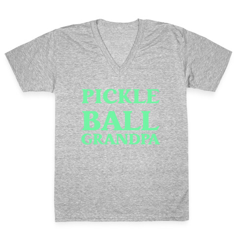 Pickle Ball Grandpa V-Neck Tee Shirt