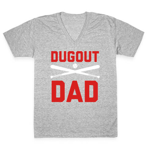 Dugout Dad  V-Neck Tee Shirt