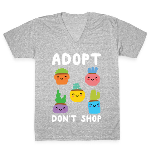 Adopt Don't Shop (Plants) V-Neck Tee Shirt