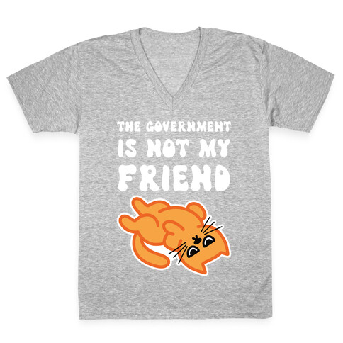 The Government Is Not My Friend (Grumpy Cat) V-Neck Tee Shirt