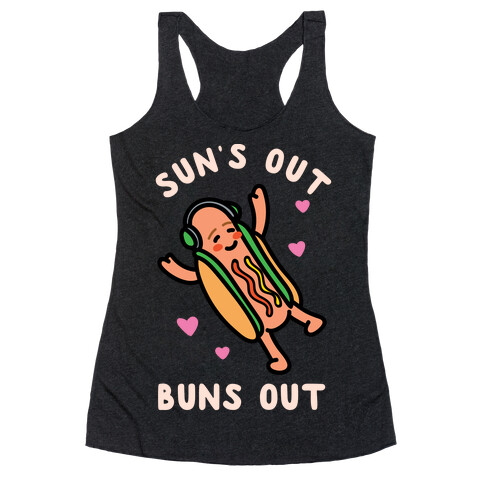 Sun's Out Buns Out Hotdog Racerback Tank Top