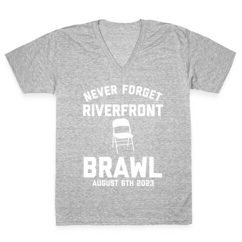 Never Forget the Riverfront Brawl V-Neck Tee Shirt