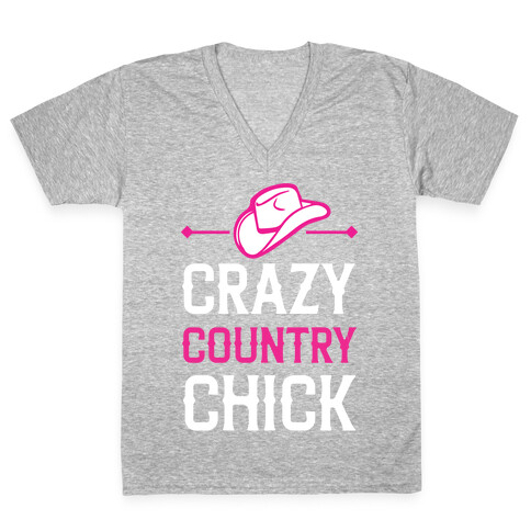 Crazy Country Chick V-Neck Tee Shirt