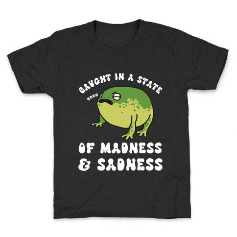 Caught In A State Of Madness & Sadness  Kids T-Shirt