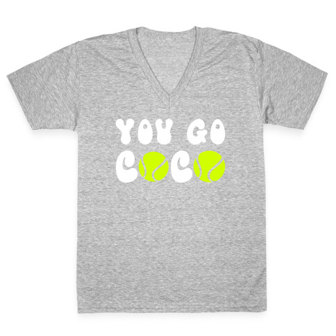 You Go Coco (tennis)  V-Neck Tee Shirt