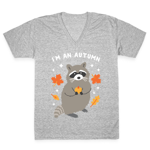 I'm An Autumn Raccoon V-Neck Tee Shirt