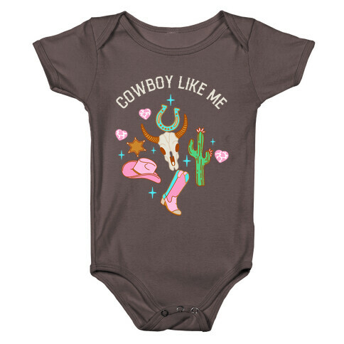 Cowboy Like Me Pink Western Baby One-Piece