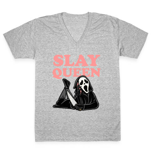 Slay Queen (Ghostface)  V-Neck Tee Shirt