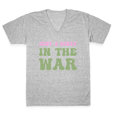 Just A Girly In The War V-Neck Tee Shirt