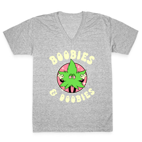 Boobies & Doobies V-Neck Tee Shirt