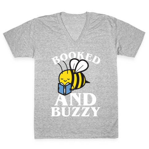 Booked And Buzzy V-Neck Tee Shirt