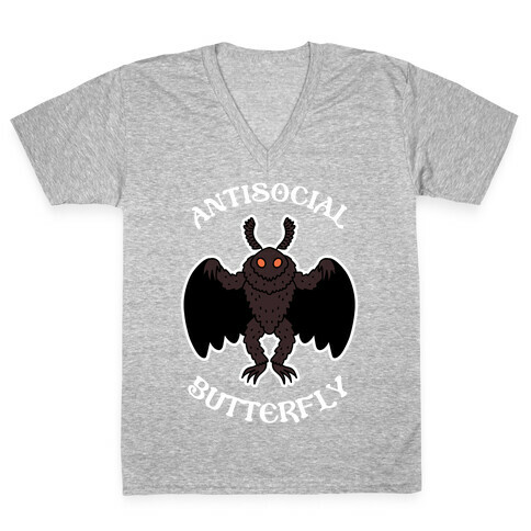  Antisocial Butterfly Mothman V-Neck Tee Shirt
