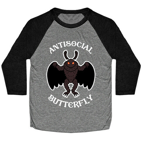  Antisocial Butterfly Mothman Baseball Tee