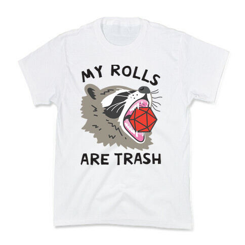 My Rolls Are Trash Raccoon Kids T-Shirt