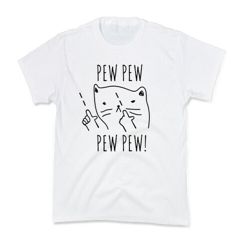  Pew Pew! Kitty Finger Guns  Kids T-Shirt