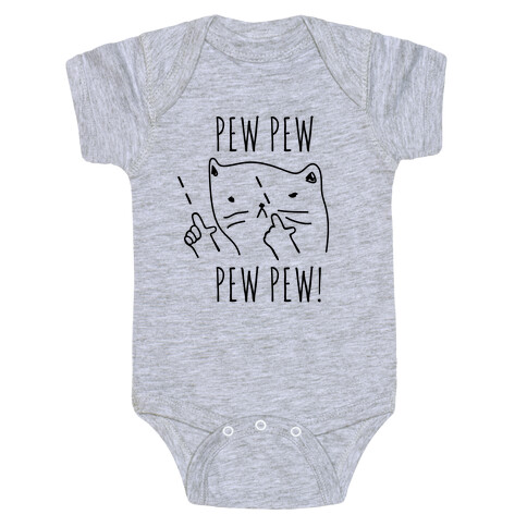  Pew Pew! Kitty Finger Guns  Baby One-Piece