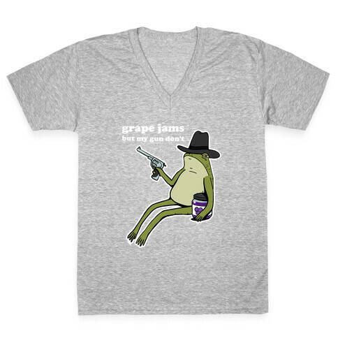 Grape Jams But My Gun Don't  V-Neck Tee Shirt