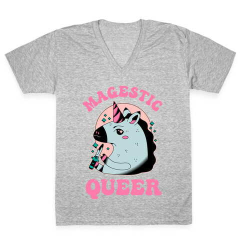 Magestic Queer  V-Neck Tee Shirt