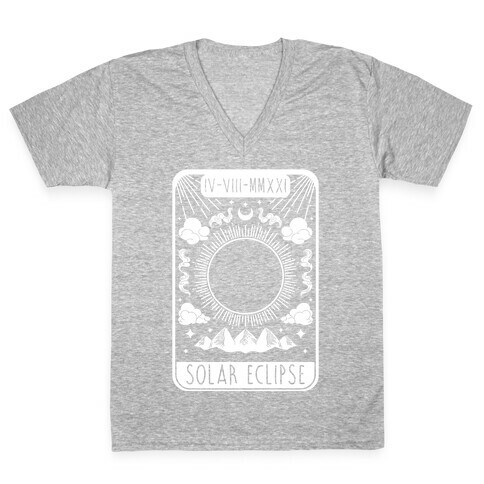 Solar Eclipse 2024 Tarot Card V-Neck Tee Shirt