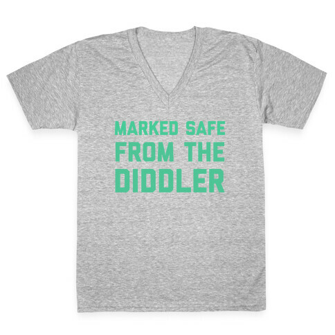 Marked Safe From The Diddler  V-Neck Tee Shirt