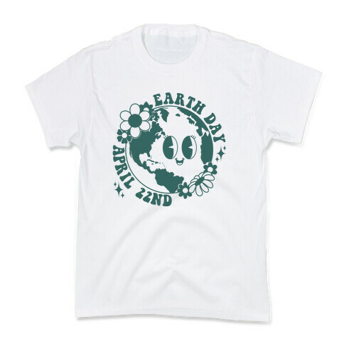 Earth Day Retro Cartoon Kids T-Shirt