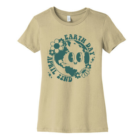 Earth Day Retro Cartoon Womens T-Shirt