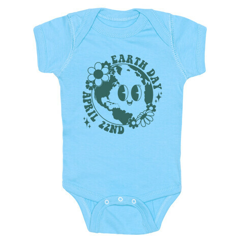 Earth Day Retro Cartoon Baby One-Piece