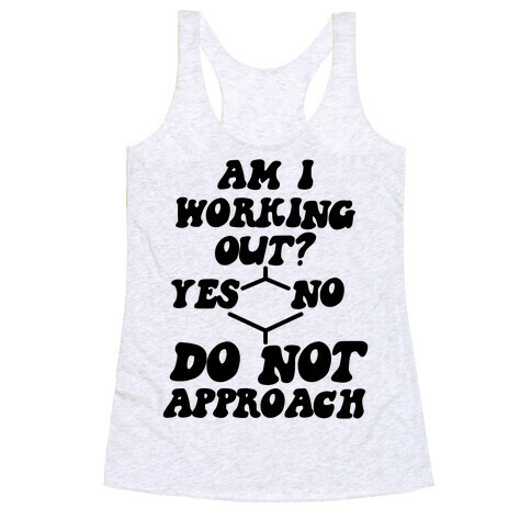 Am I Working Out? Do Not Approach Racerback Tank Top