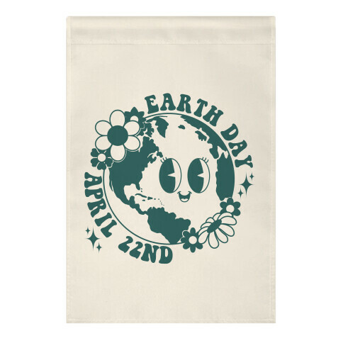 Earth Day Retro Cartoon Garden Flag