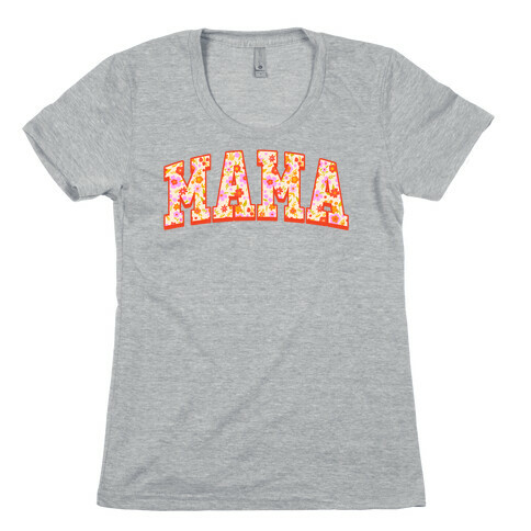 Floral Mama Text Womens T-Shirt