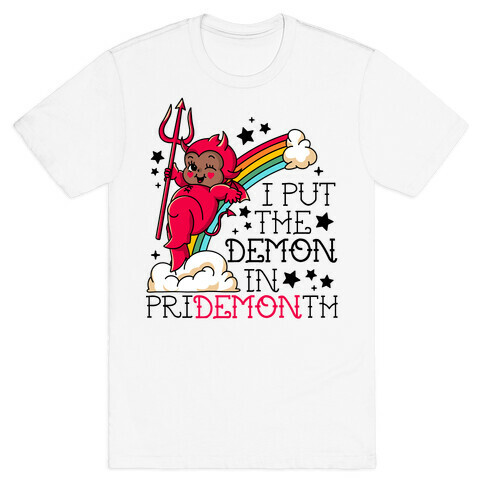Black Kewpie Devil I Put the DEMON In Pride Month T-Shirt