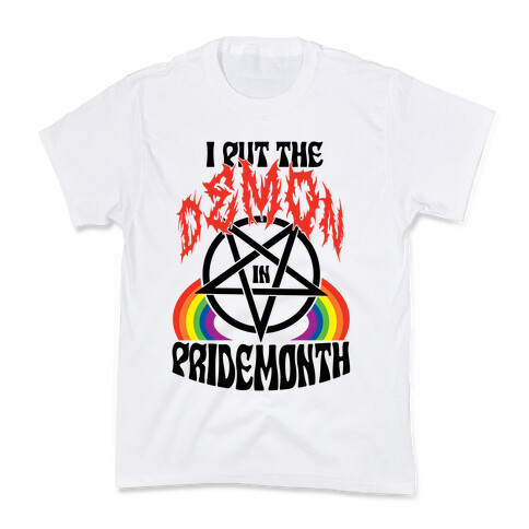 Pentagram I Put The Demon In Pride Month Kids T-Shirt