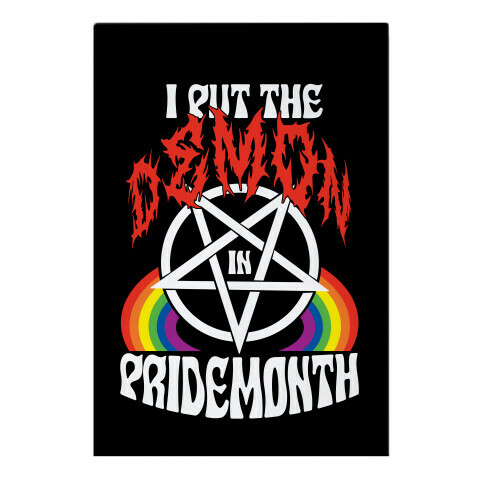 Pentagram I Put The Demon In Pride Month Garden Flag