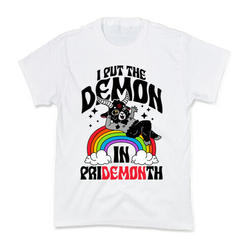 Baphomet I Put The Demon In Pride Month Kids T-Shirt