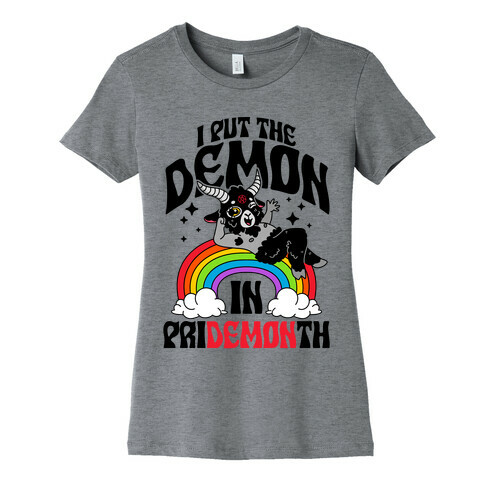 Baphomet I Put The Demon In Pride Month Womens T-Shirt